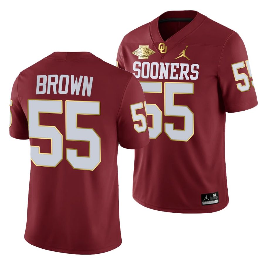 oklahoma sooners jammal brown crimson 2021 red river showdown men jersey