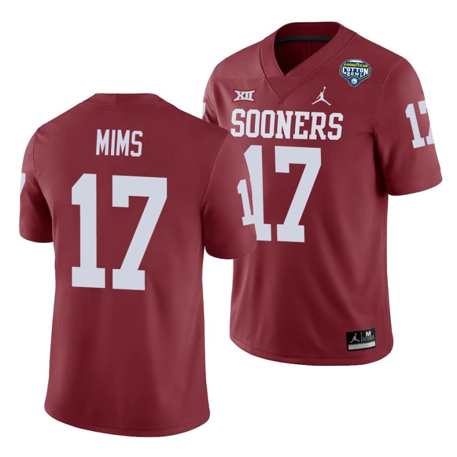 oklahoma sooners marvin mims crimson 2020 cotton bowl men's jersey