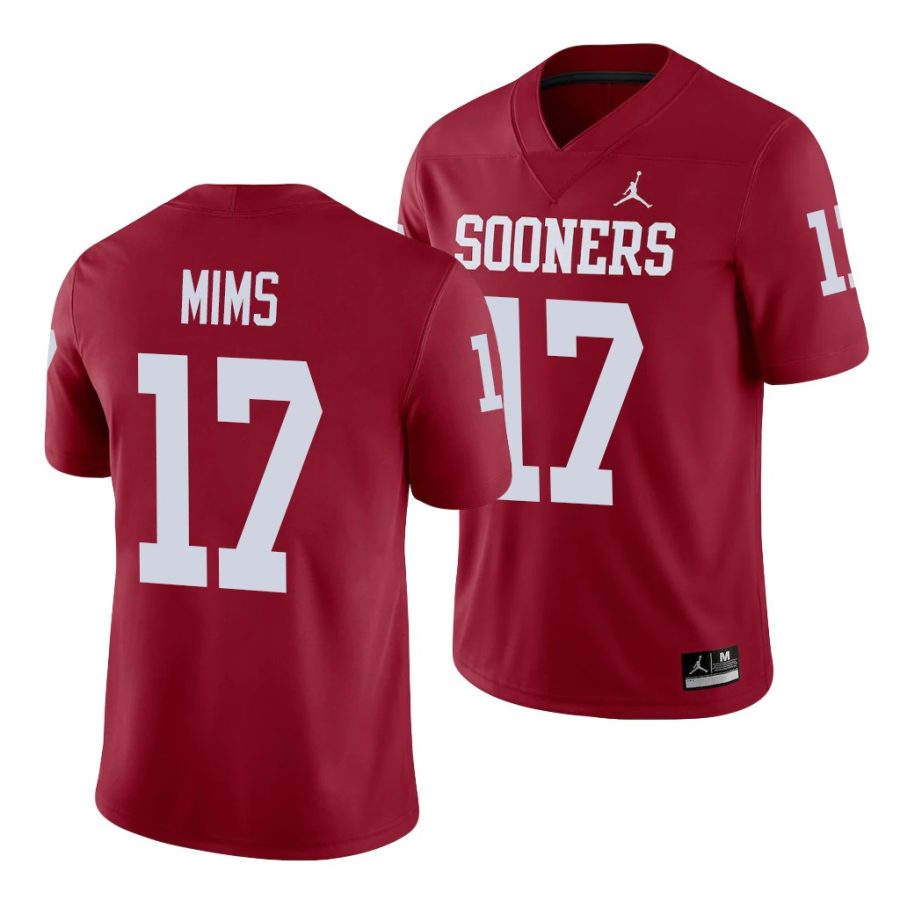 oklahoma sooners marvin mims crimson alumni men's jersey