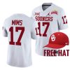 oklahoma sooners marvin mims white 2021 alamo bowl free hat jersey