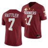 oklahoma sooners spencer rattler crimson 2021 red river showdown men jersey