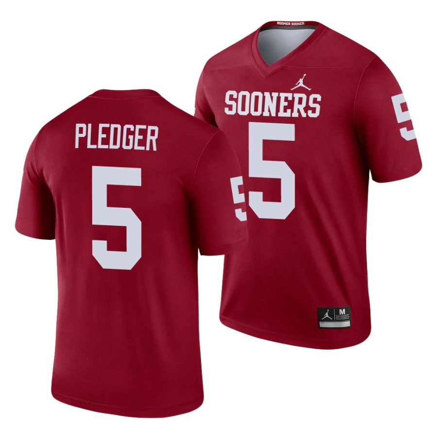 oklahoma sooners t.j. pledger crimson legend men's jersey