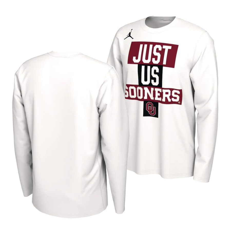 oklahoma sooners white just us bench long sleeve men t shirt