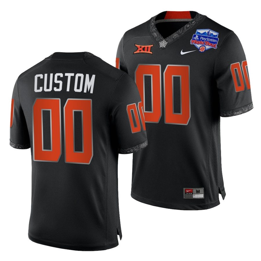 oklahoma state cowboys custom black 2022 fiesta bowl college football playoff jersey