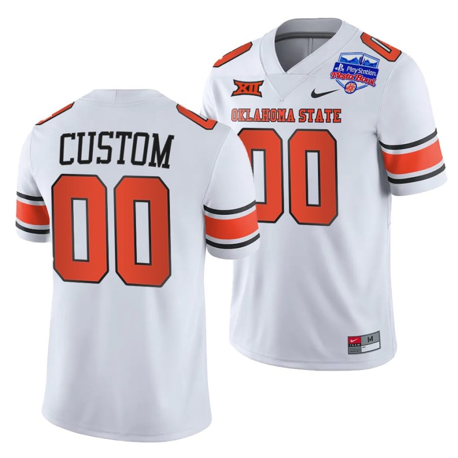 oklahoma state cowboys custom white 2022 fiesta bowl throwback jersey