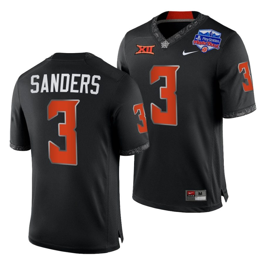 oklahoma state cowboys spencer sanders black 2022 fiesta bowl college football playoff jersey