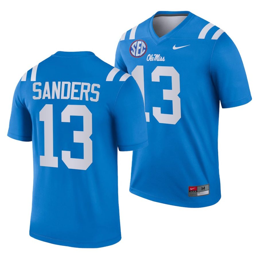 ole miss rebels braylon sanders blue college football men jersey