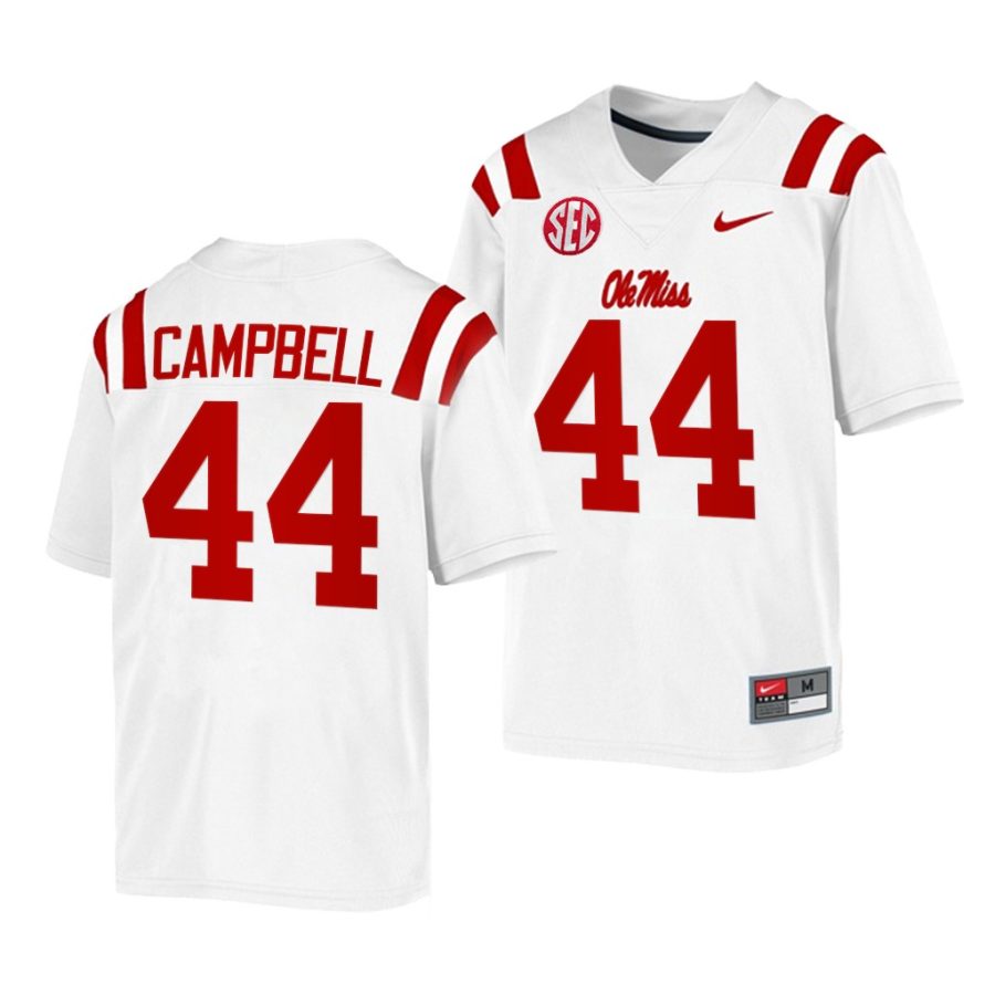 ole miss rebels chance campbell white college football men jersey