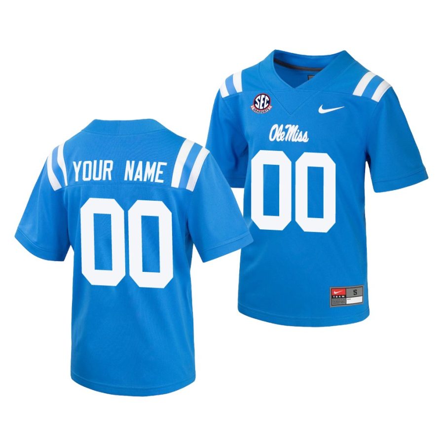 ole miss rebels custom powder blue college football jersey