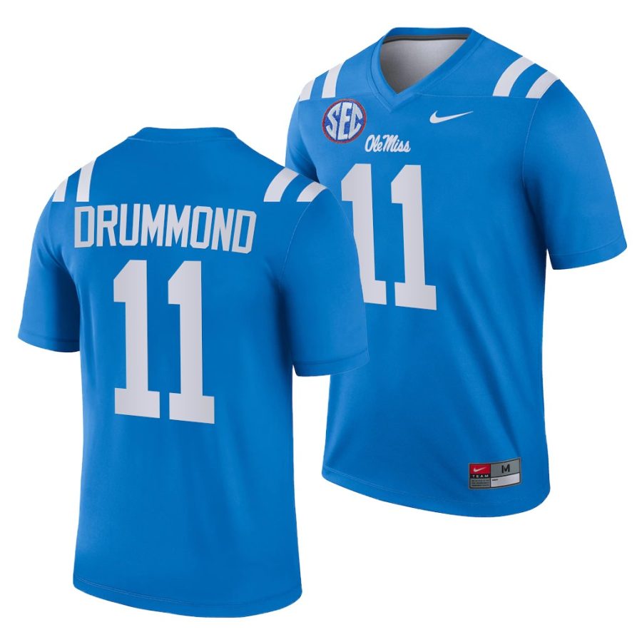 ole miss rebels dontario drummond blue college football men jersey