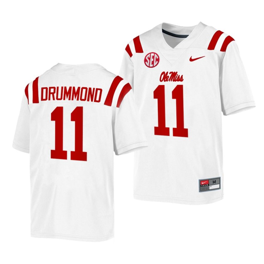 ole miss rebels dontario drummond white college football men jersey