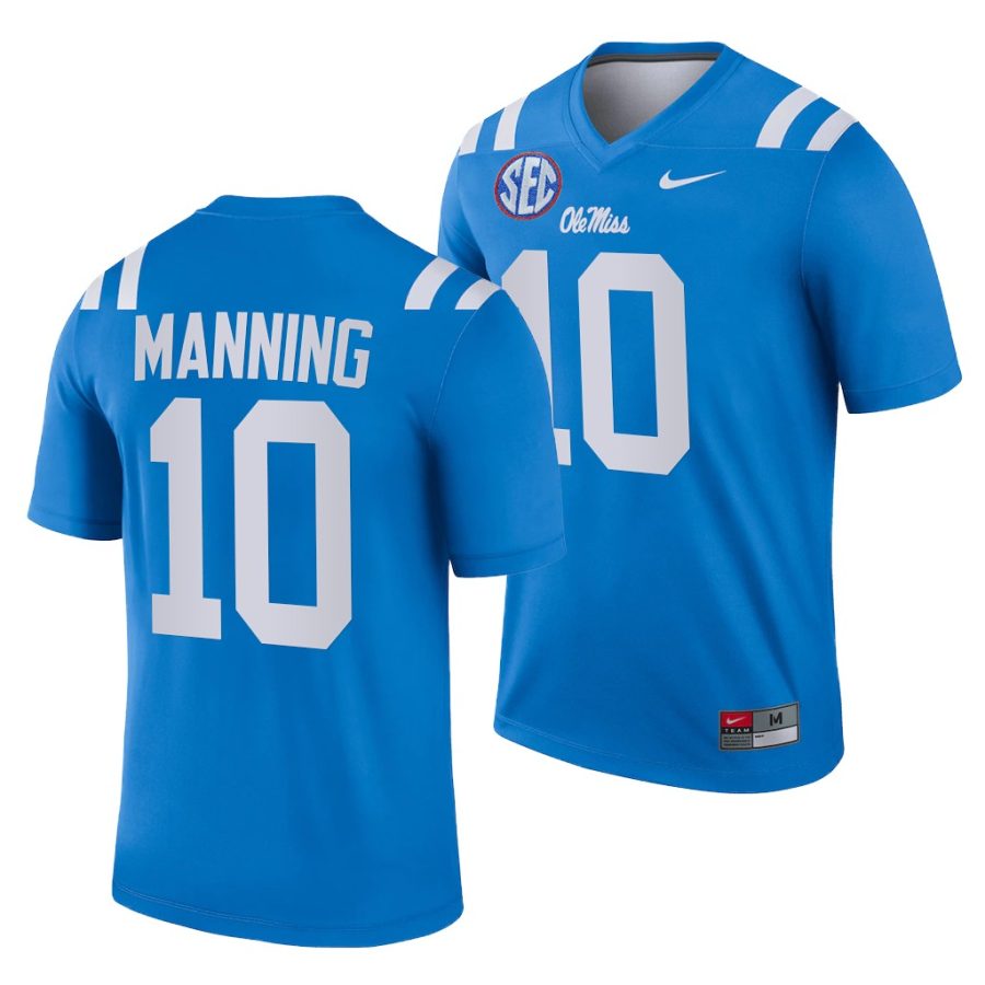 ole miss rebels eli manning blue college football men jersey