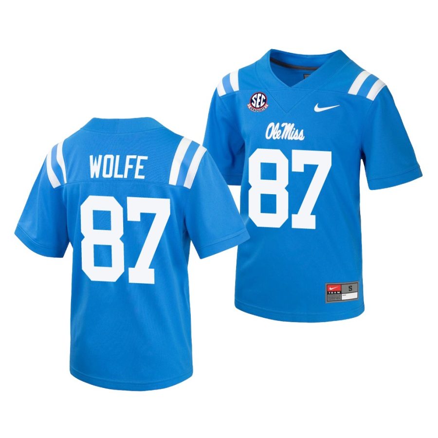 ole miss rebels hudson wolfe powder blue college football jersey