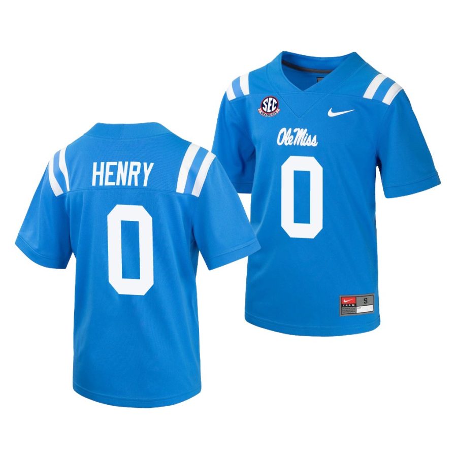 ole miss rebels lakia henry powder blue college football jersey