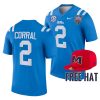 ole miss rebels matt corral blue 2022 sugar bowl free hat jersey