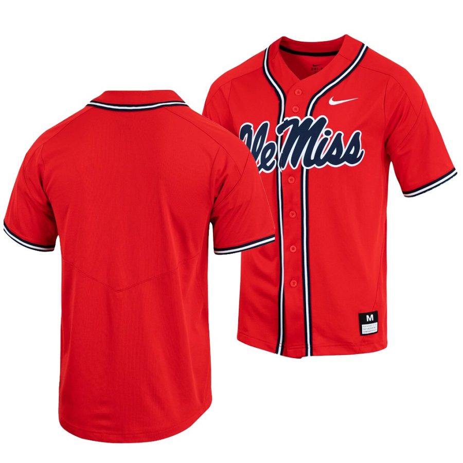 ole miss rebels red college baseball replica jersey