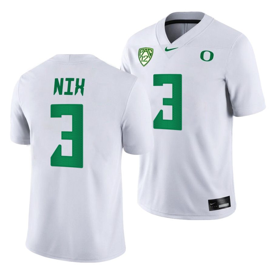 oregon ducks bo nix white college football jersey