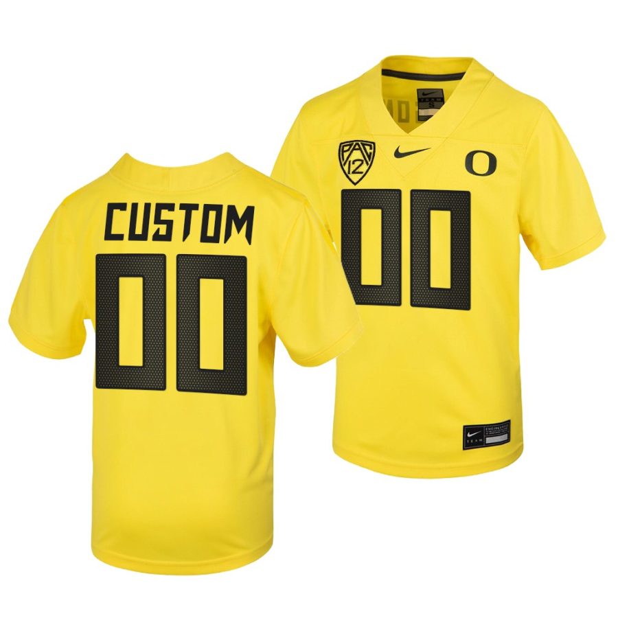 oregon ducks custom youth yellow college football 2021 22 jersey