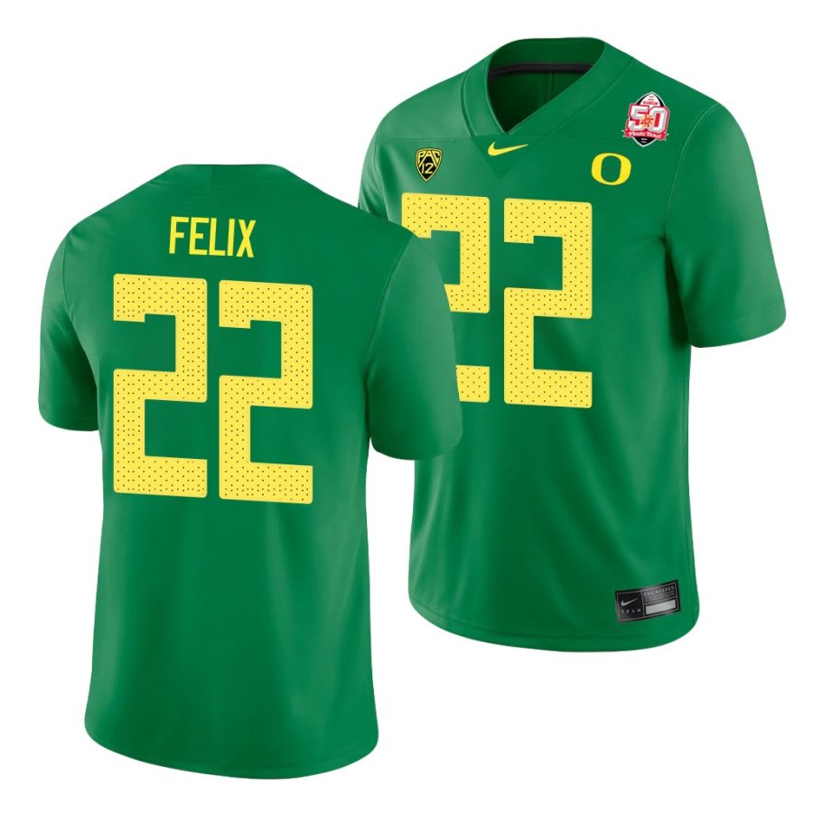 oregon ducks darrian felix green 2021 fiesta bowl men's jersey 0