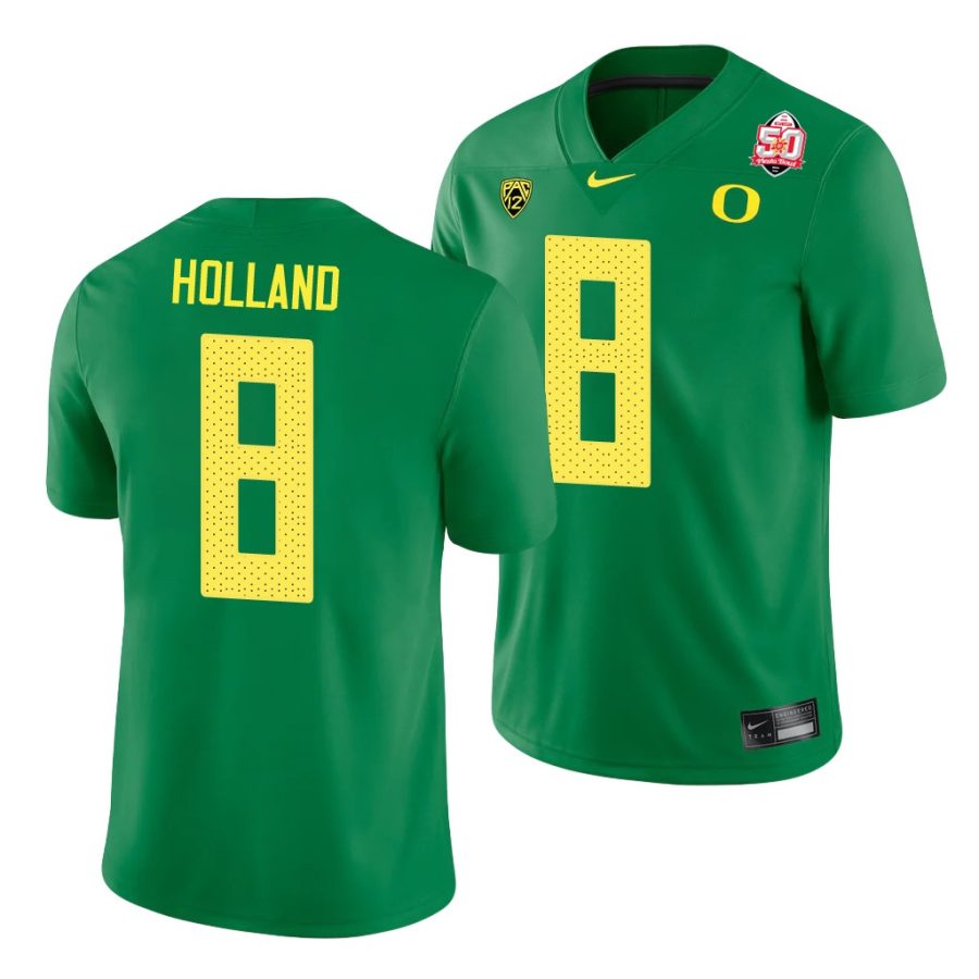 oregon ducks jevon holland green 2021 fiesta bowl men's jersey 0