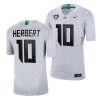 oregon ducks justin herbert white eggshell men jersey