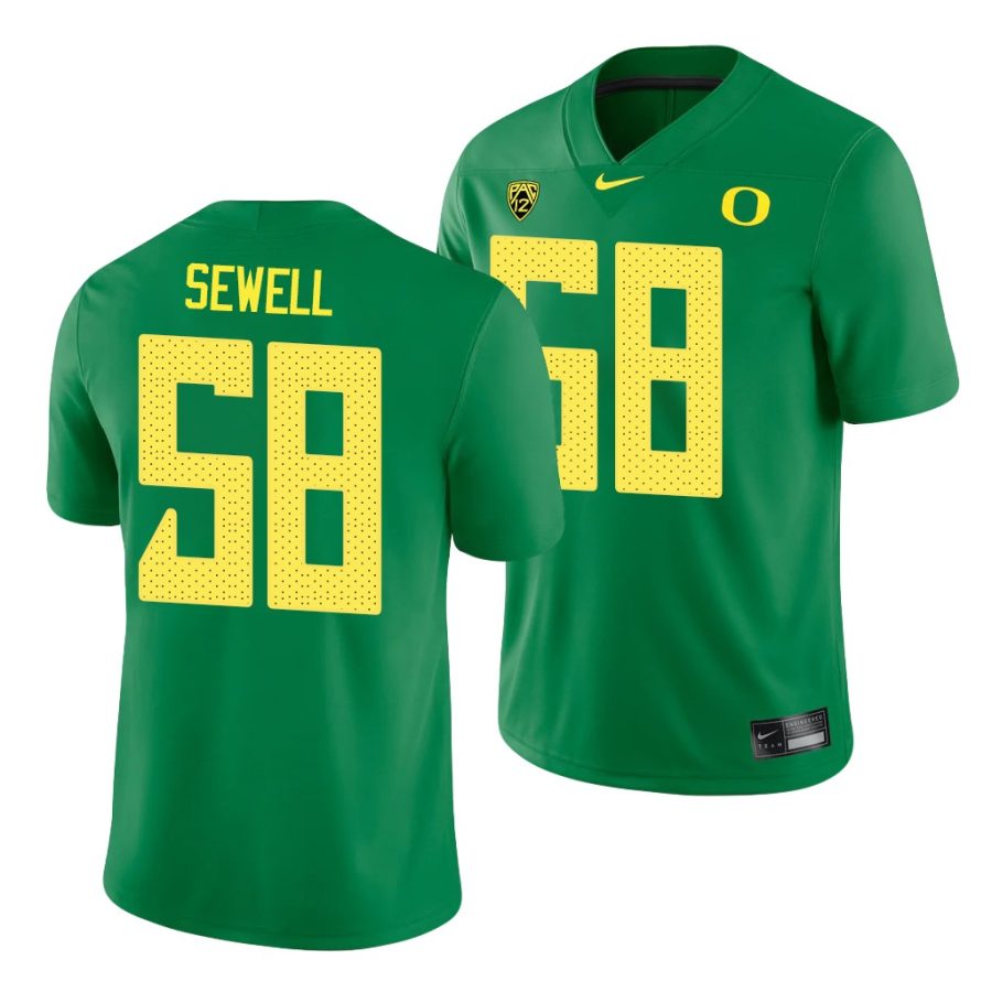 oregon ducks penei sewell green game men's jersey