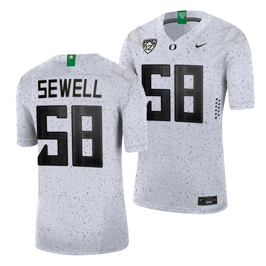 oregon ducks penei sewell white eggshell men jersey