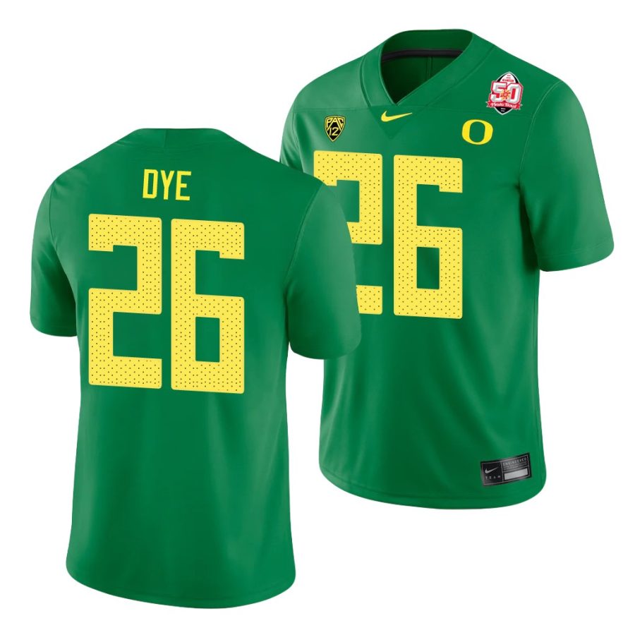 oregon ducks travis dye green 2021 fiesta bowl men's jersey 0