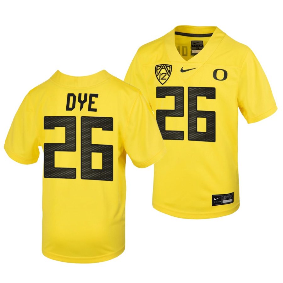 oregon ducks travis dye youth yellow college football 2021 22 jersey