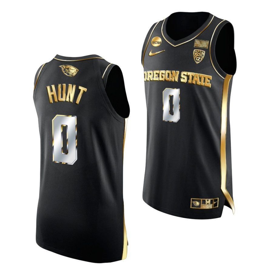 oregon state beavers gianni hunt 2021 march madness elite 8 golden authentic black jersey