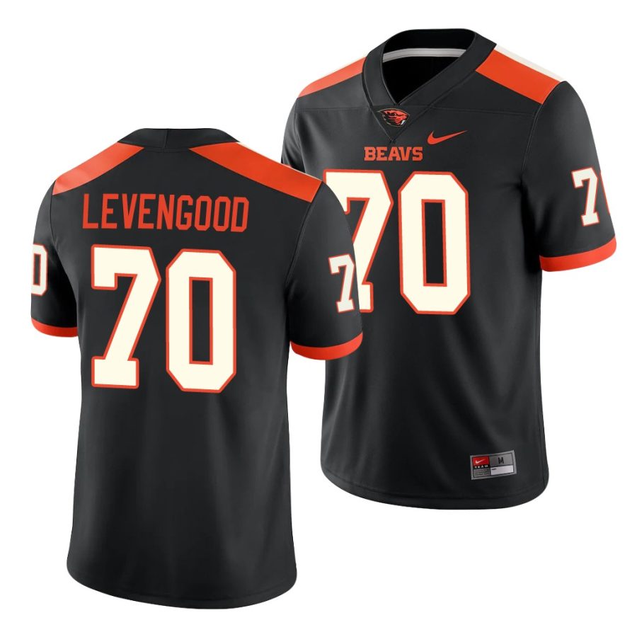 oregon state beavers jake levengood black college football men's jersey