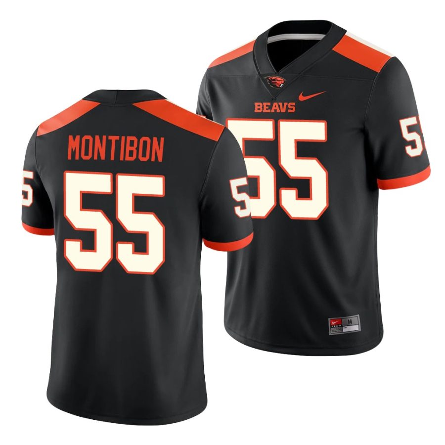 oregon state beavers keli'i montibon black college football men's jersey