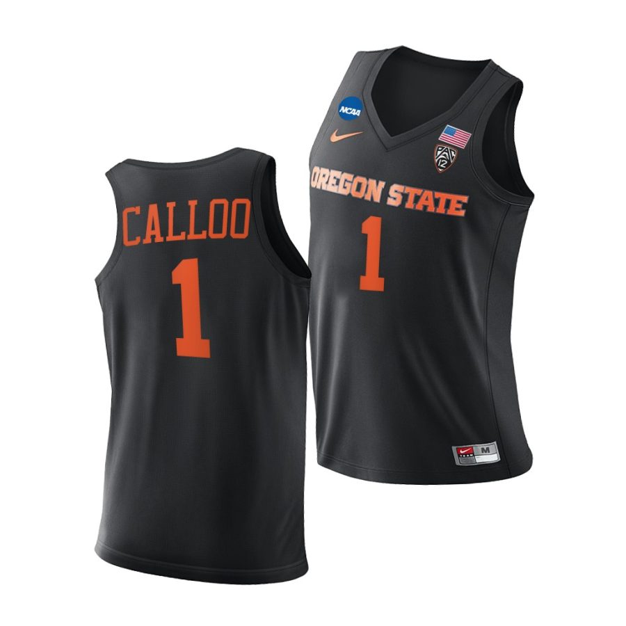 oregon state beavers maurice calloo 2021 march madness elite 8 pac 12 black jersey