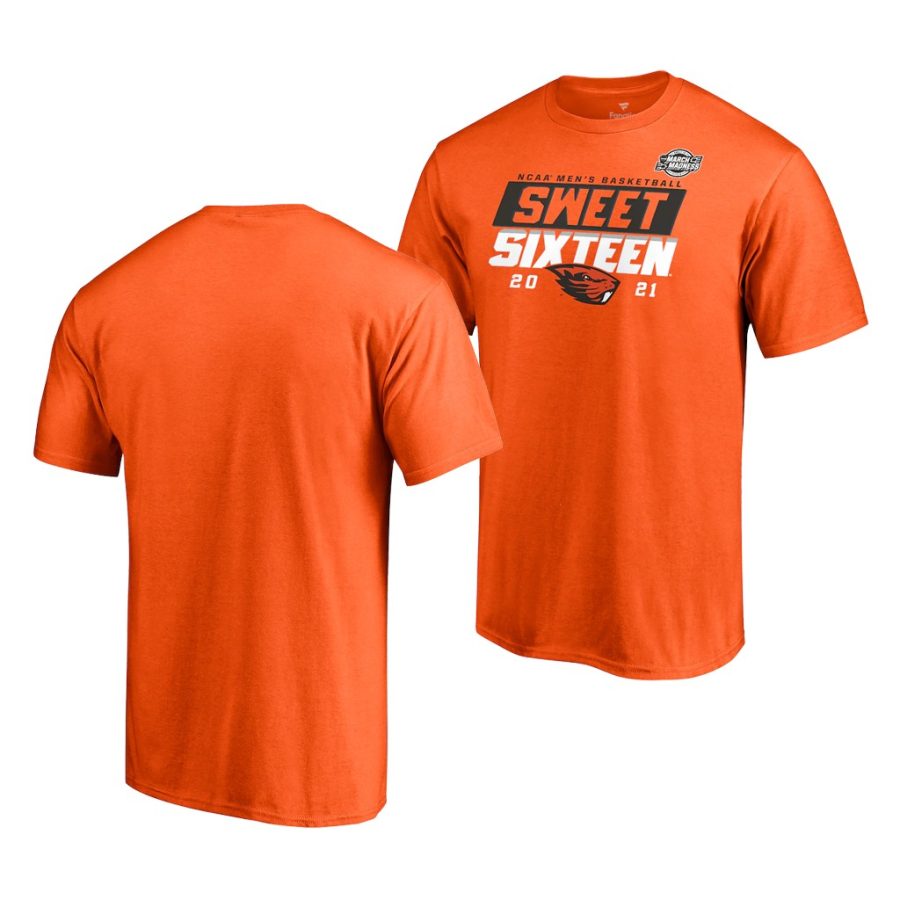 oregon state beavers orange 2021 ncaa march madness sweet 16 high post men t shirt