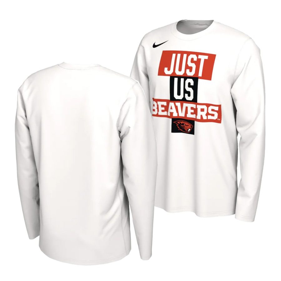 oregon state beavers white just us bench long sleeve men t shirt