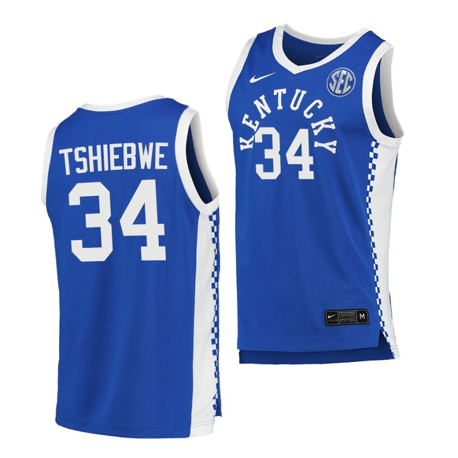 oscar tshiebwe kentucky wildcats college basketball 2021 22 replica jersey