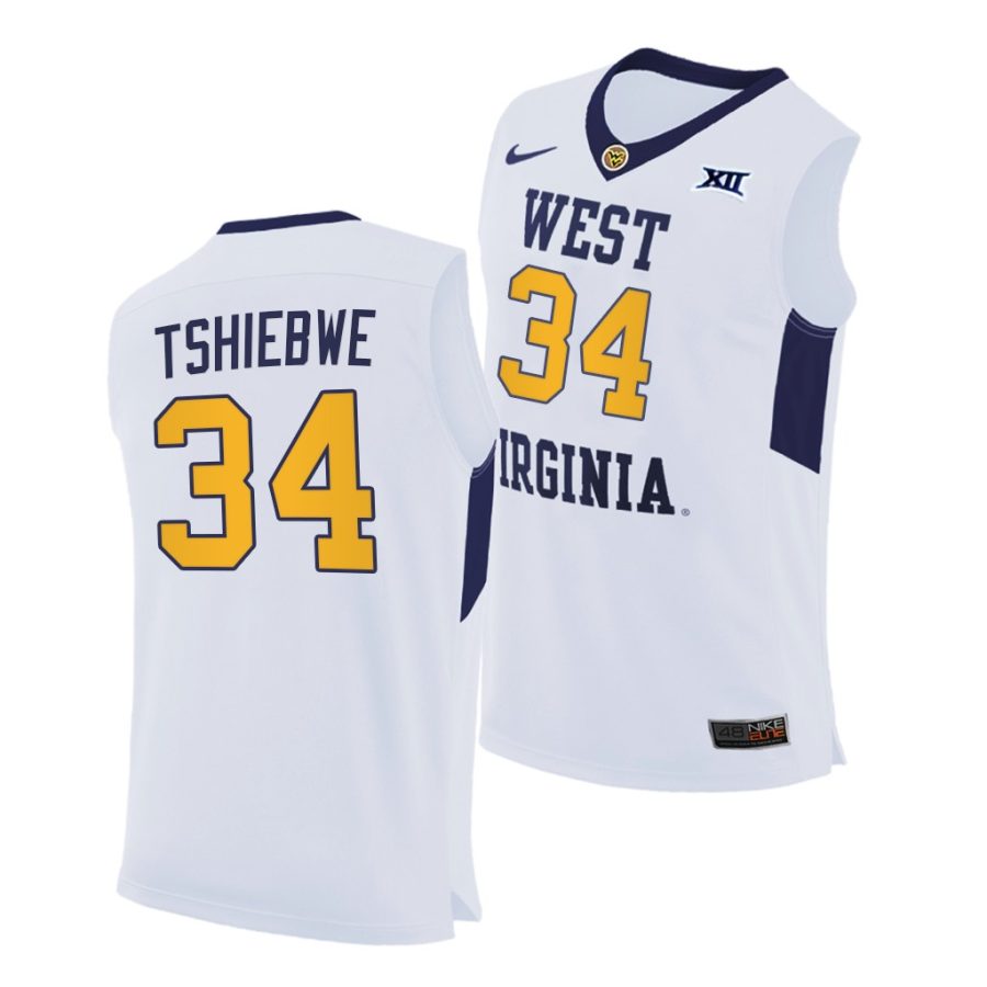 oscar tshiebwe west virginia mountaineers white home 2020 21 authentic jersey