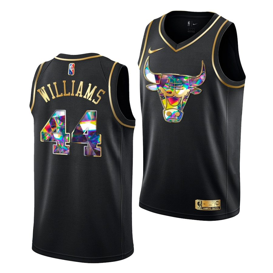 patrick williams bulls golden edition diamond logo 2021 22 black jersey