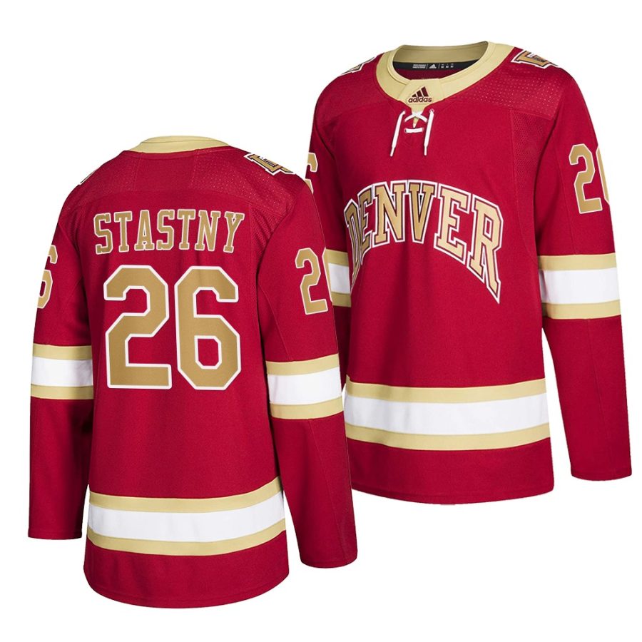 paul stastny nhl blues college hockey red road jersey