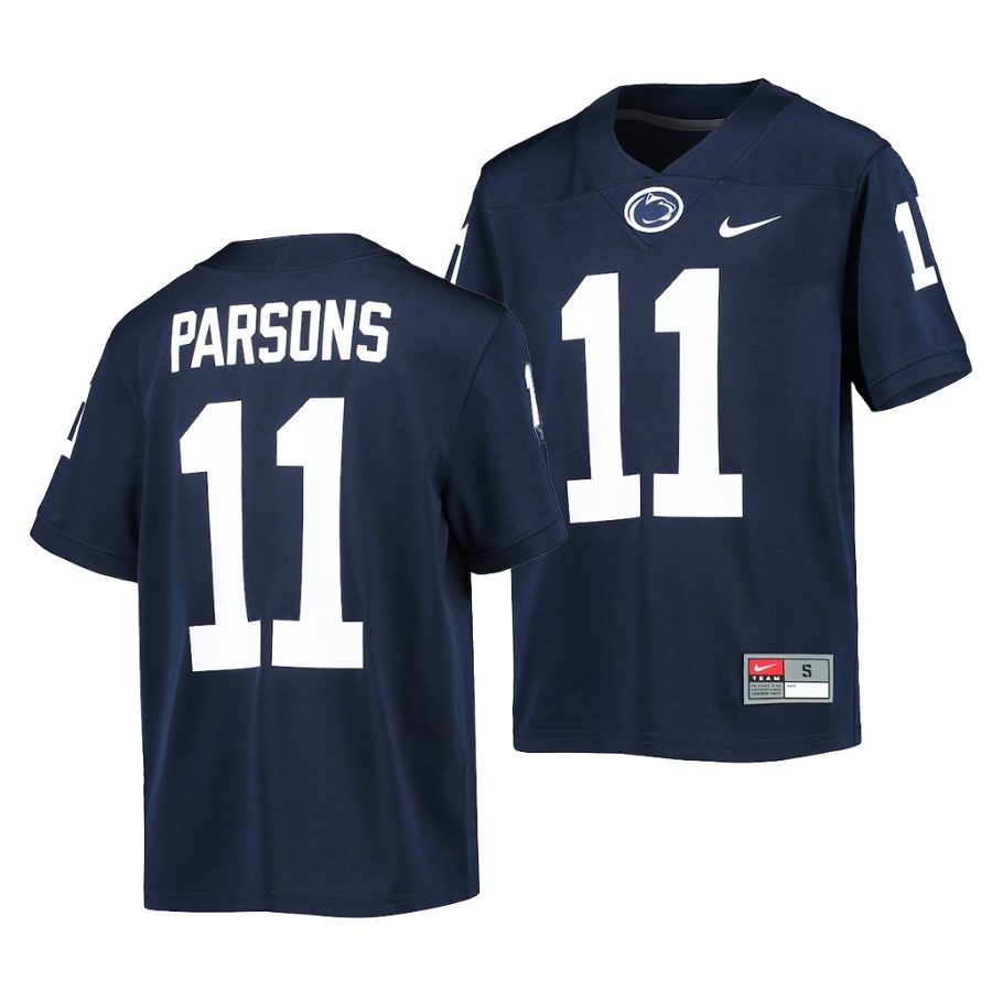 penn state nittany lions micah parsons youth navy college football jersey