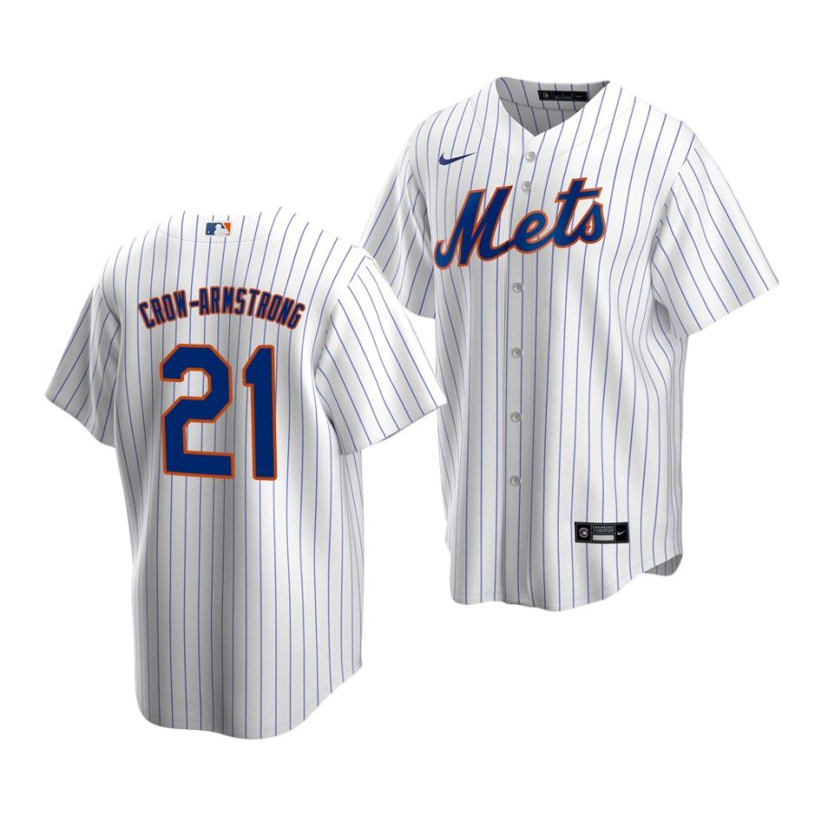 pete crow armstrong mets 2020 mlb draft replica home white jersey