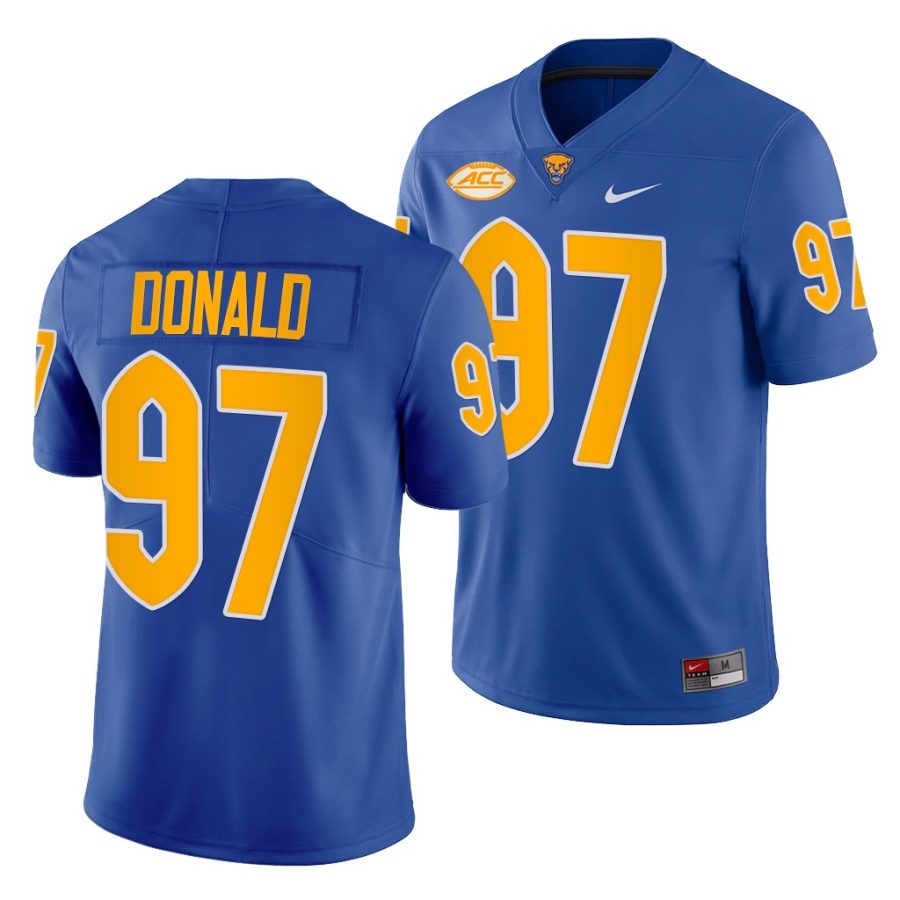 pitt panthers aaron donald royal college football men jersey