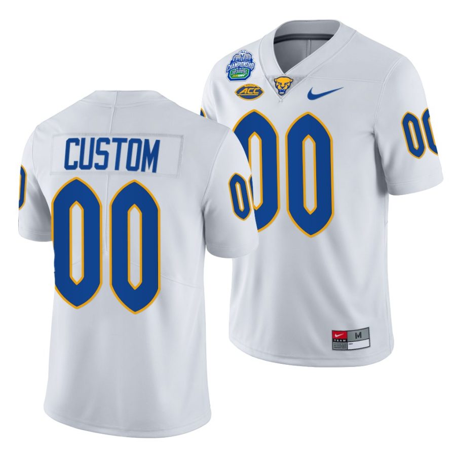 pitt panthers custom white 2021 acc football conference champions jersey