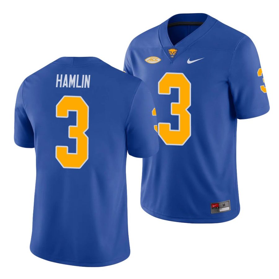 pitt panthers damar hamlin royal college football men's jersey