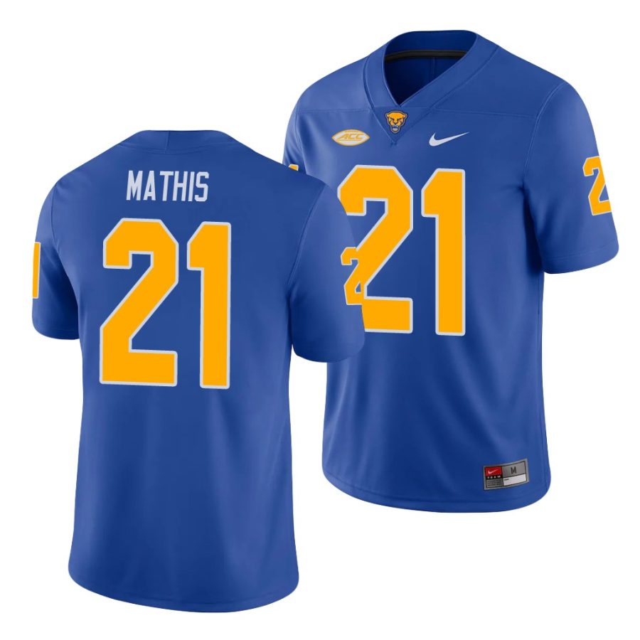 pitt panthers damarri mathis royal college football men's jersey