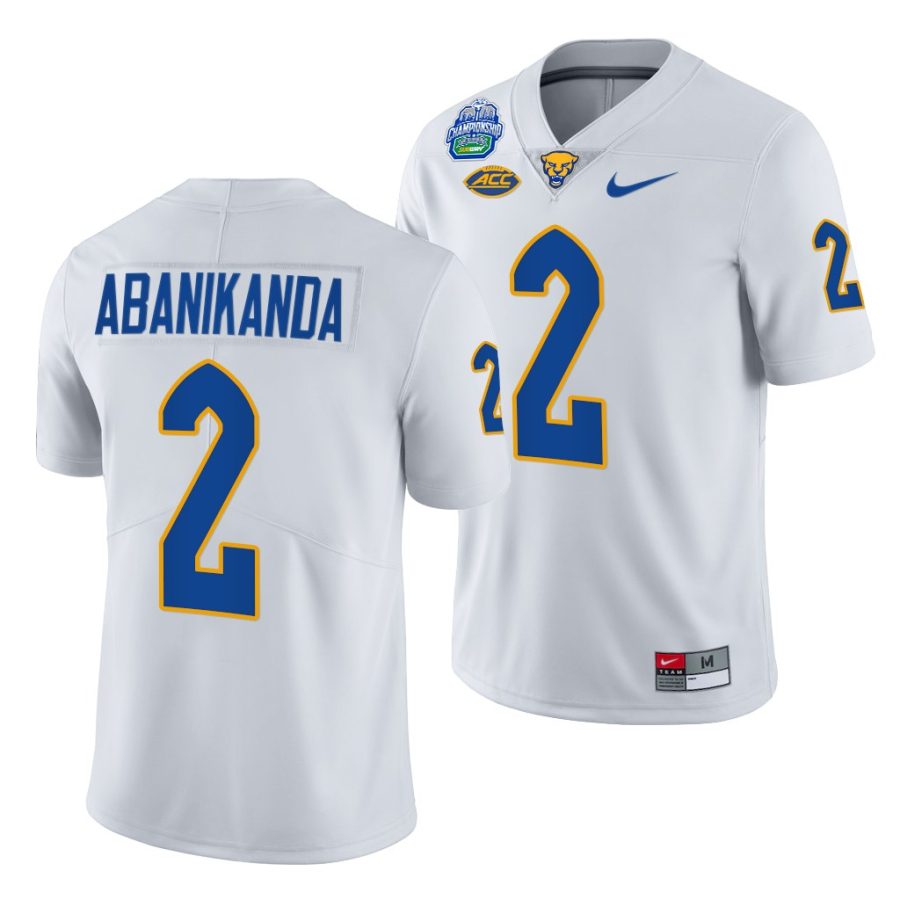 pitt panthers israel abanikanda white 2021 acc football conference champions jersey