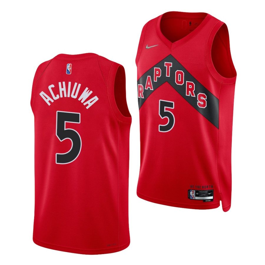 precious achiuwa raptors icon edition 75th anniversary 2021 22 red jersey