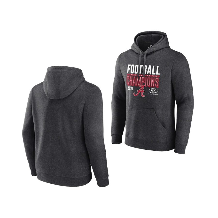 pullover charcoal 2021 sec football conference champions alabama crimson tide hoodie