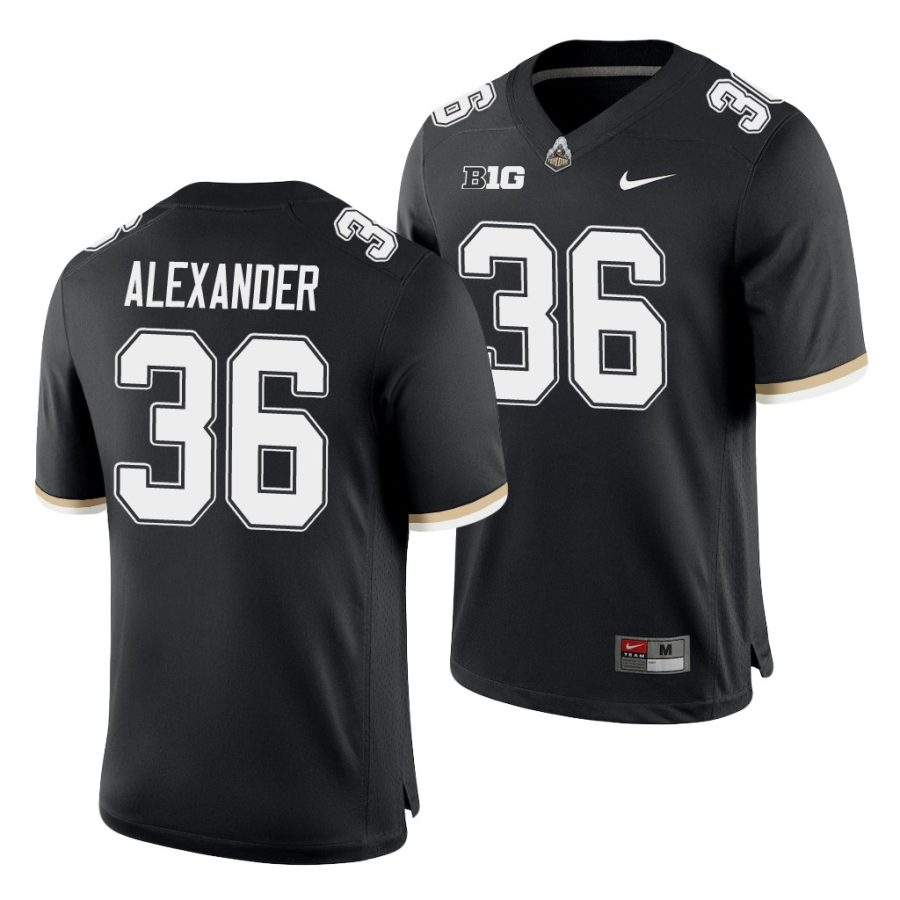 purdue boilermakers jaylan alexander black college football men's jersey