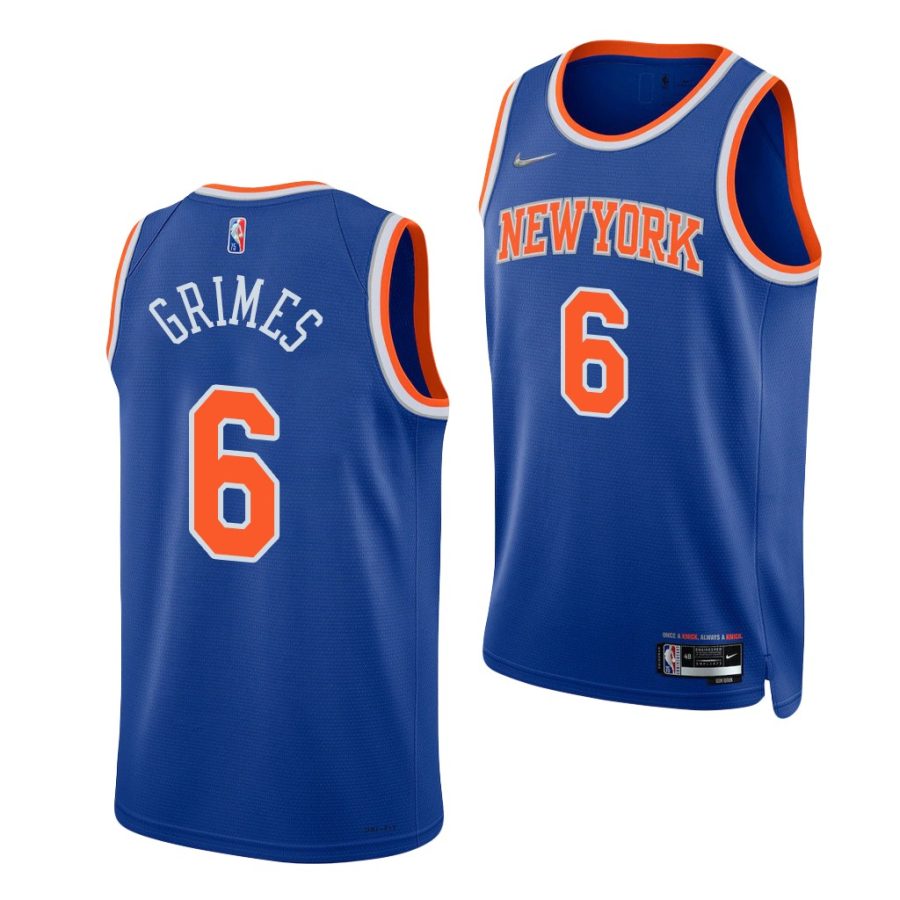 quentin grimes knicks 75th anniversary blue icon edition 2021 22 jersey